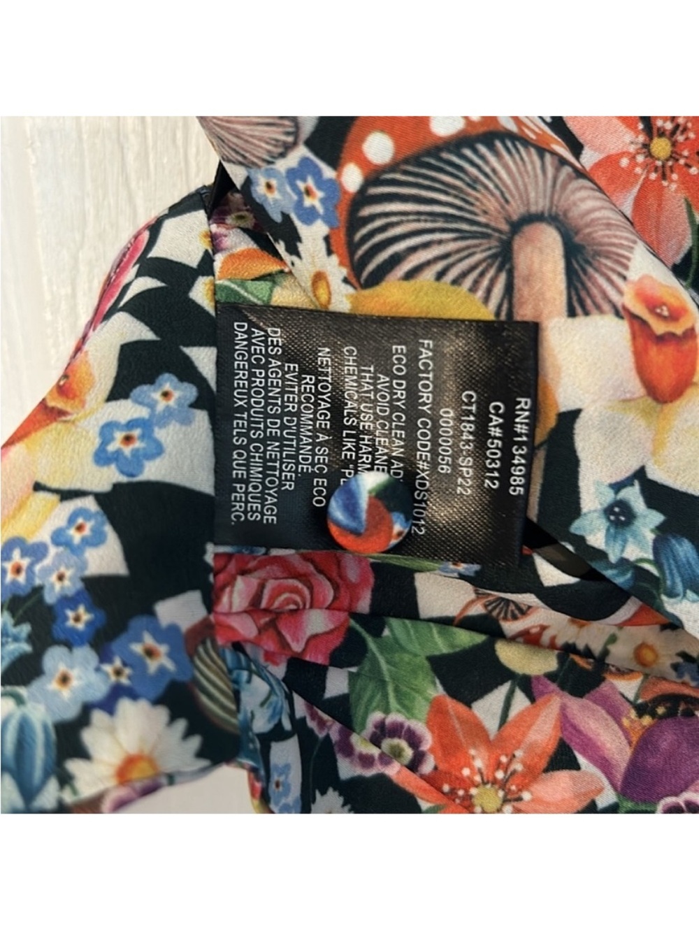 For Love & Lemons Small Top Diedra Halter Scarf Festival Mushroom Black Motif - Picture 12 of 13